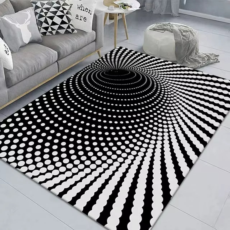 Teenager 3D Effect Vortex Illusion Carpet Entrance Living Room Bedroom Rug Geometric Optical Doormat Illusion Home Decor Mat