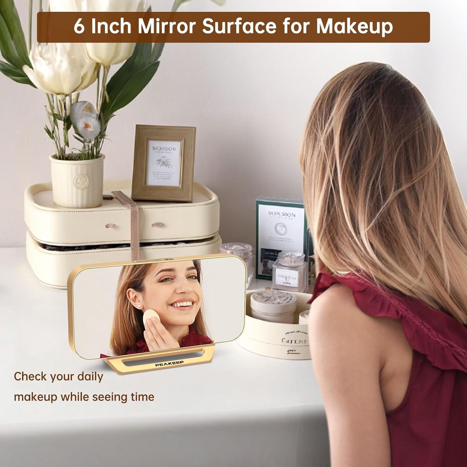 Slim Digital Mirror Clock