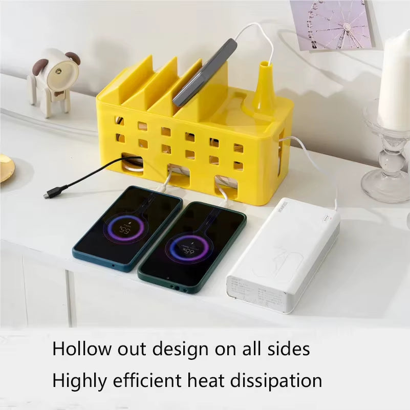Desktop Plug Board Storage Box Mobile Phone Data Cable Charger Organiser Plug Power Cord Cable Organiser