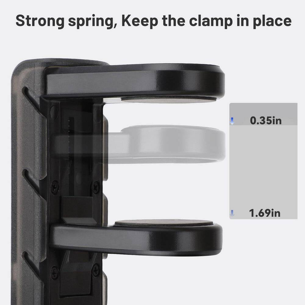 3 in 1 under Desk Clamp PC Gaming Headphone Stand and Controller Holder with Adjustable Swivelling Arm Black