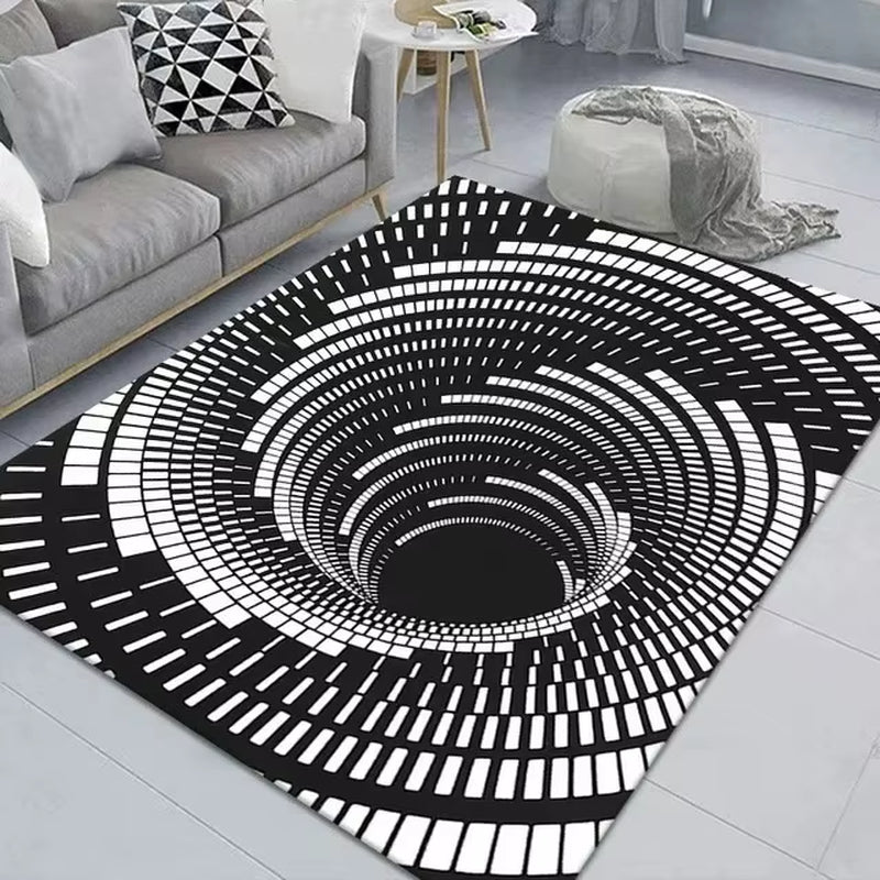 Teenager 3D Effect Vortex Illusion Carpet Entrance Living Room Bedroom Rug Geometric Optical Doormat Illusion Home Decor Mat
