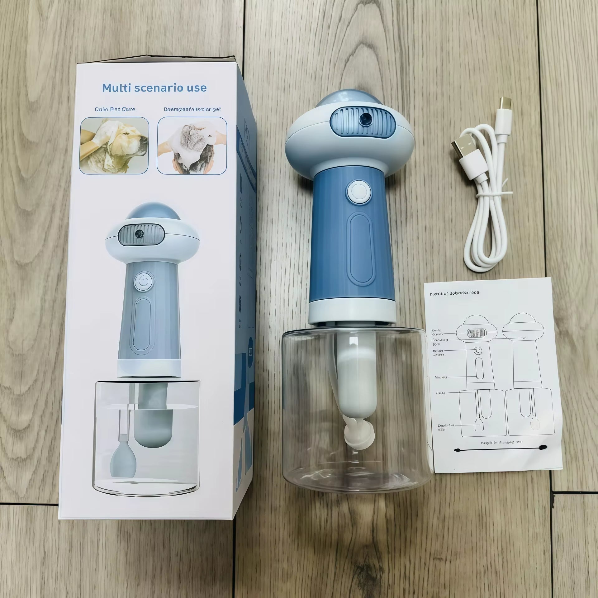 Automatic Dog Soap Dispenser Wireless Mute USB Dog Grooming Frother Cat Deeper Cleaning Bath Shampoo Foam Sprayer Pet Supplies