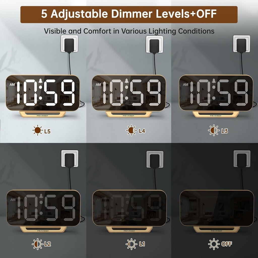 Slim Digital Mirror Clock