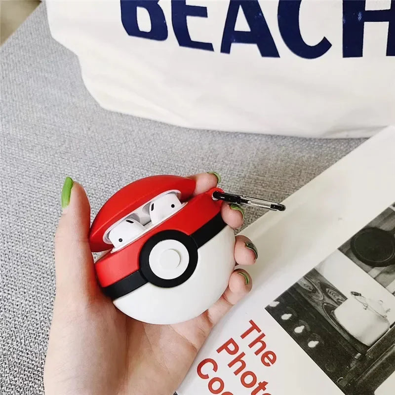 For Airpods 4 Case 2024,Pokemon Red Ball Shockproof Protective Earphone Silicone Cover for Airpod 4 Case/Airpods Pro 2 Case