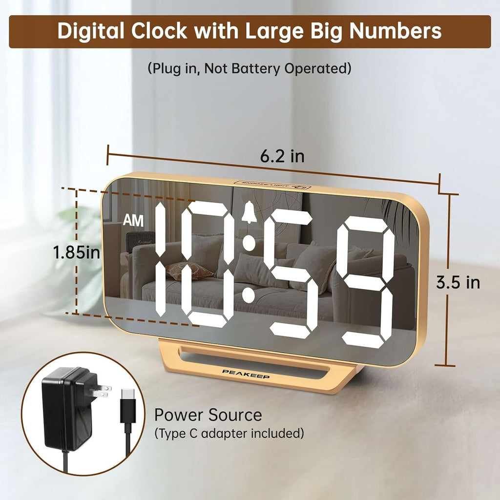 Slim Digital Mirror Clock