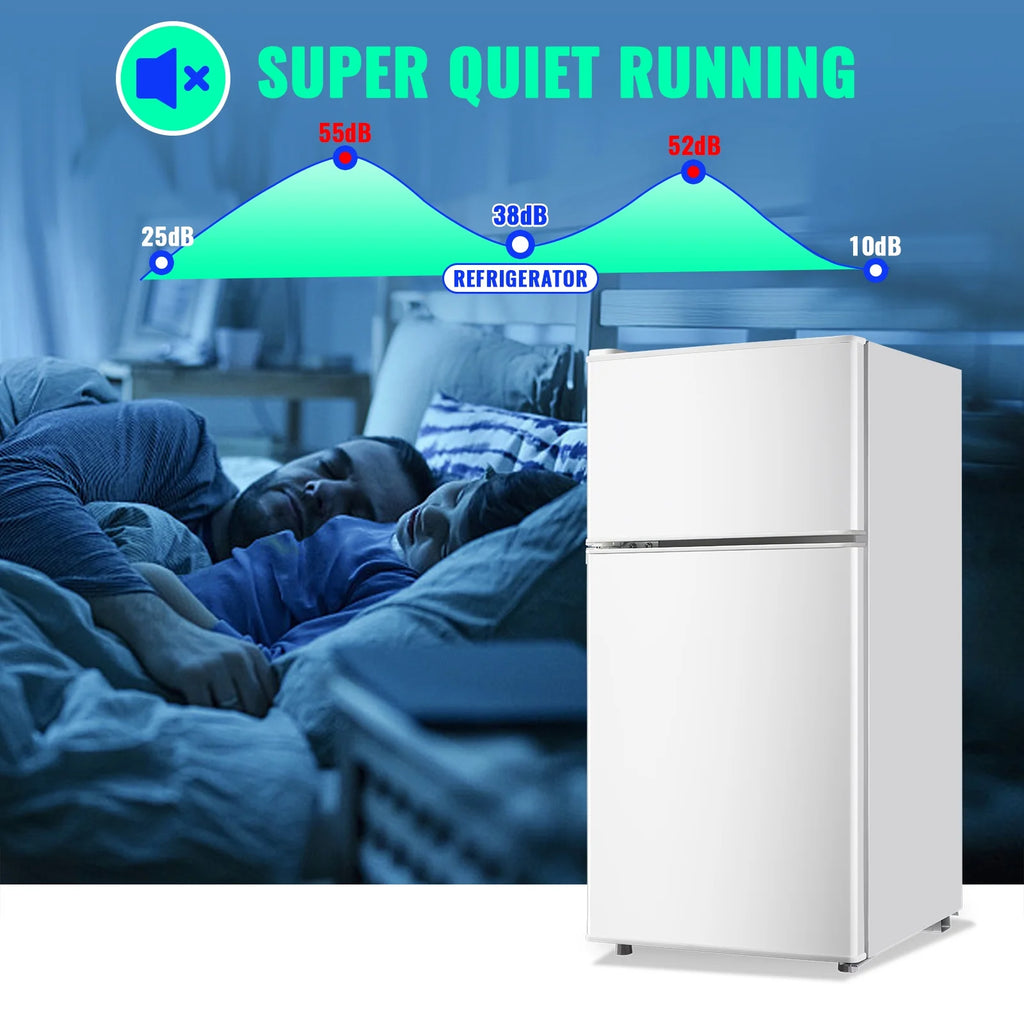 2.4 Cu.Ft Mini Fridge with Freezer, Apartment Size Refrigerator, White, New