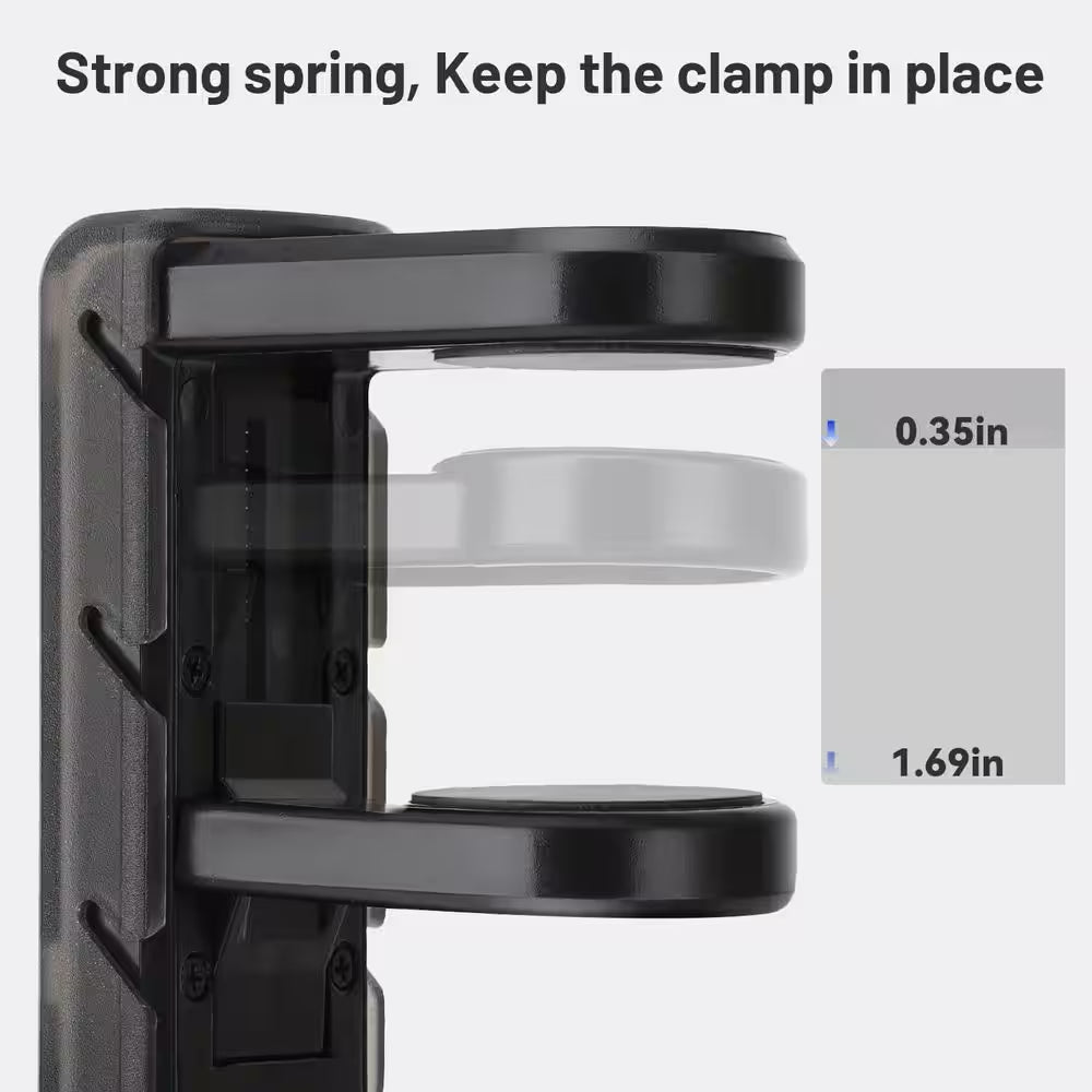 3 in 1 under Desk Clamp PC Gaming Headphone Stand and Controller Holder with Adjustable Swivelling Arm Black